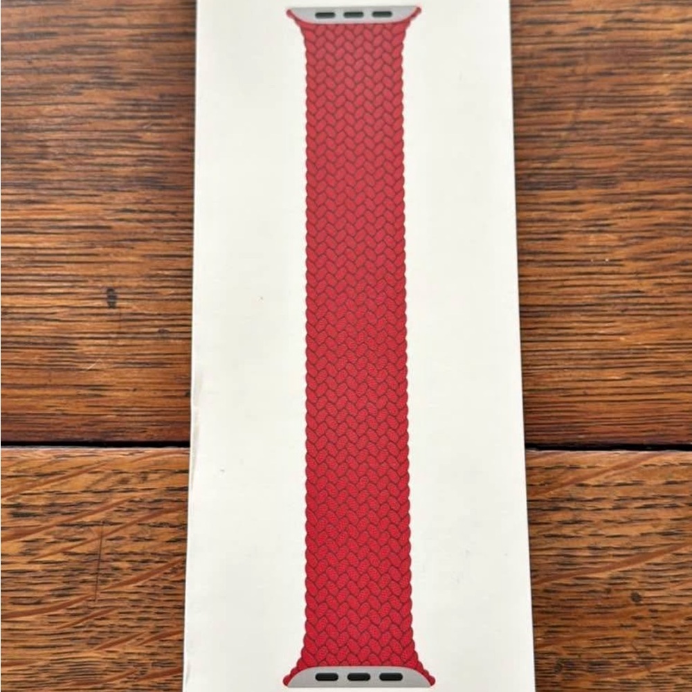 Apple Watch Braided Solo Loop Band Sizes 5-7 COLOR RED
